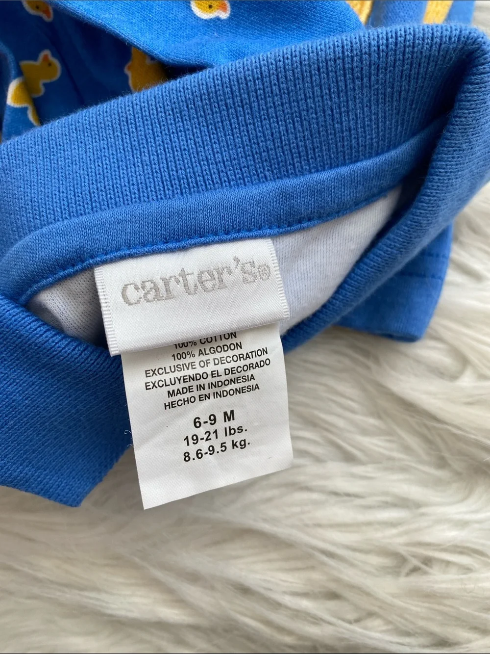 Carter's | Blue and Yellow Duck Polo Romper One Piece
